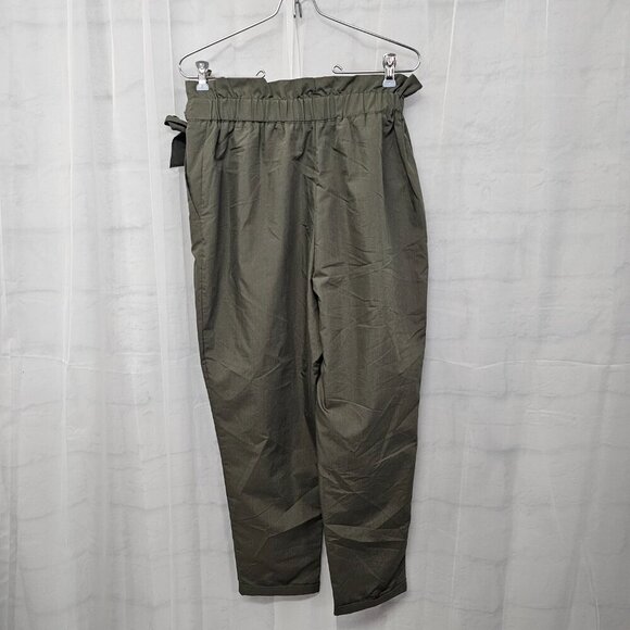 Zara Basic Olive Green Pants Straight Leg Cropped S - Picture 5 of 11